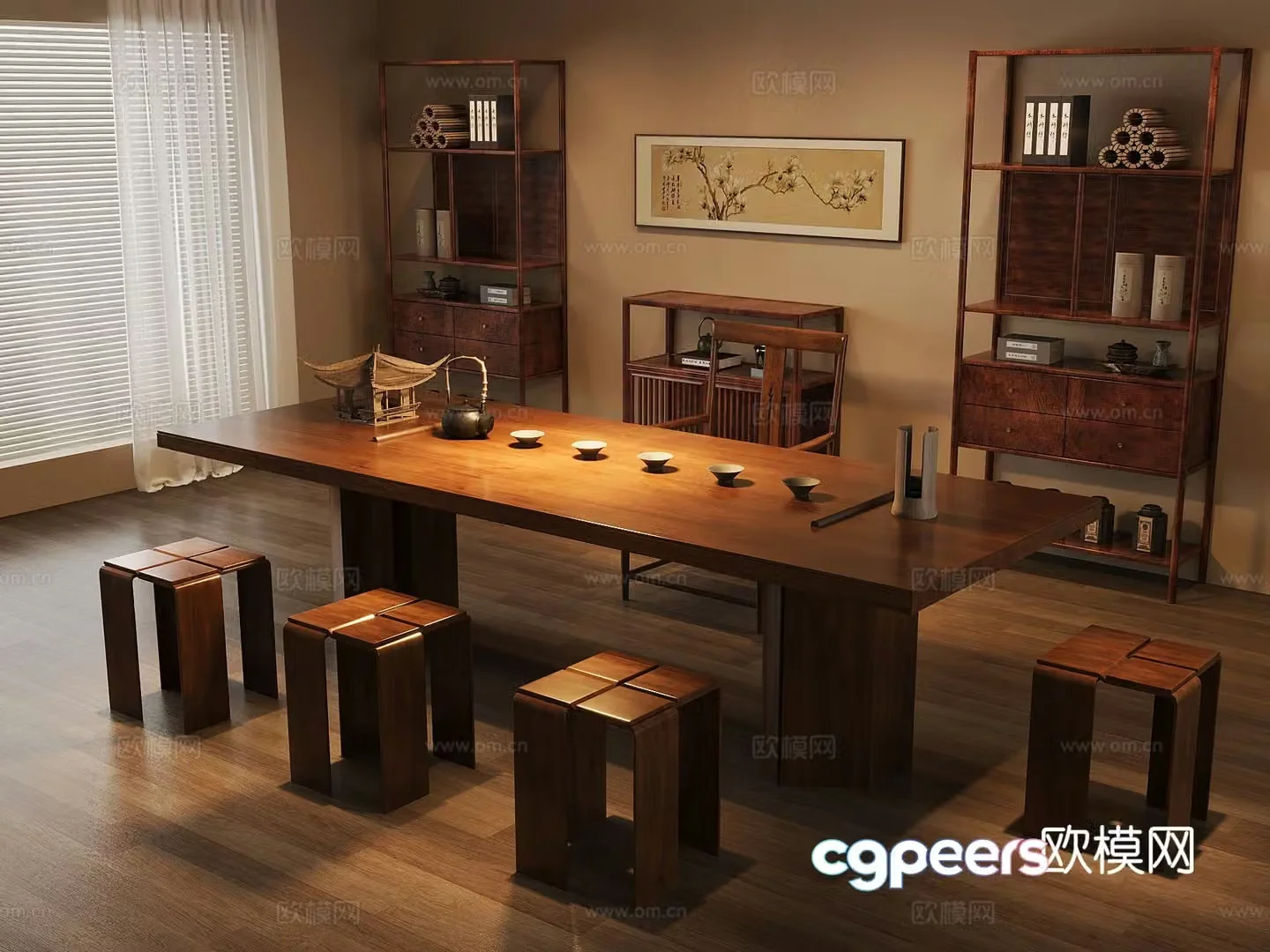 Chinese tea room 3d model