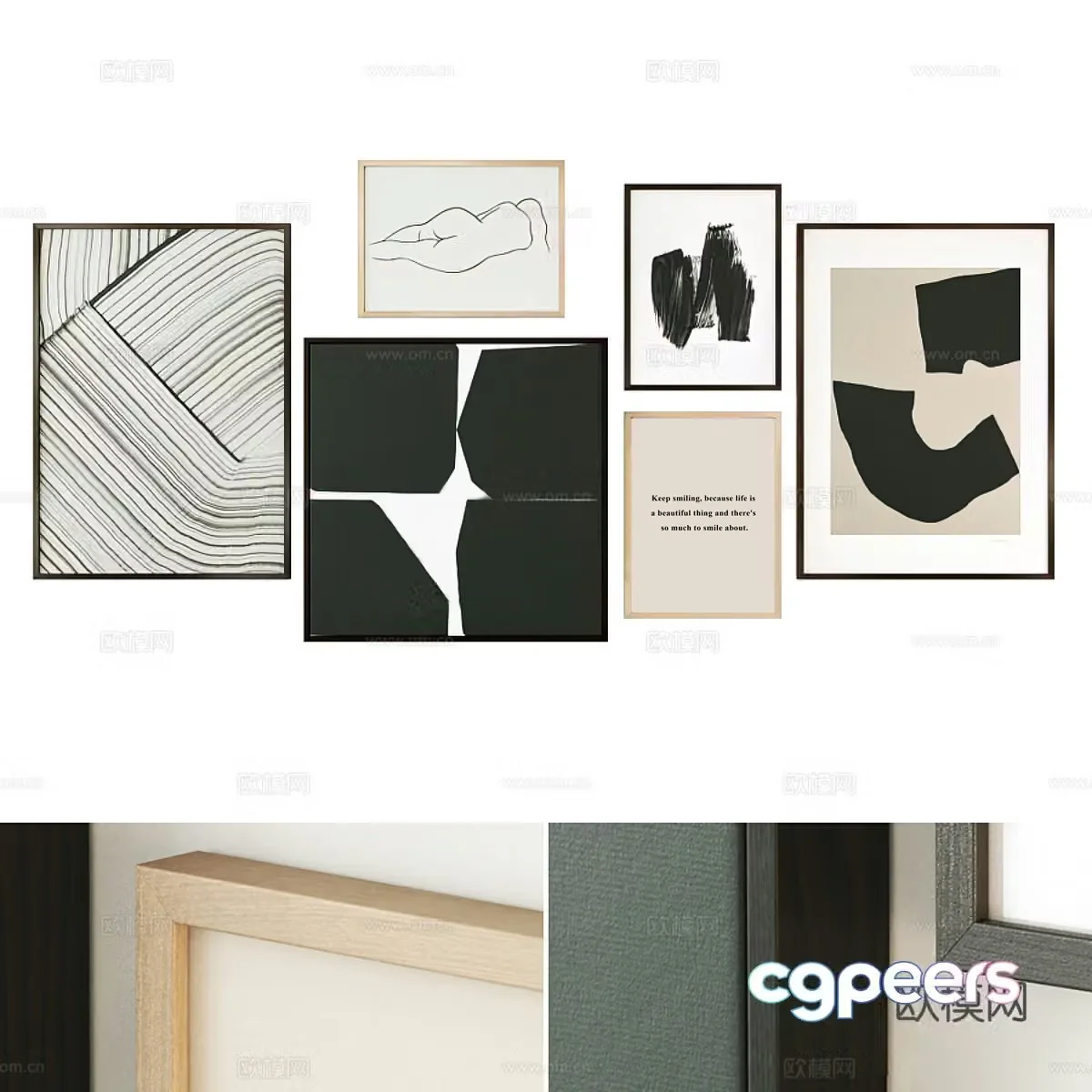 Modern art paintings decorative paintings photo wall paintings 3D model