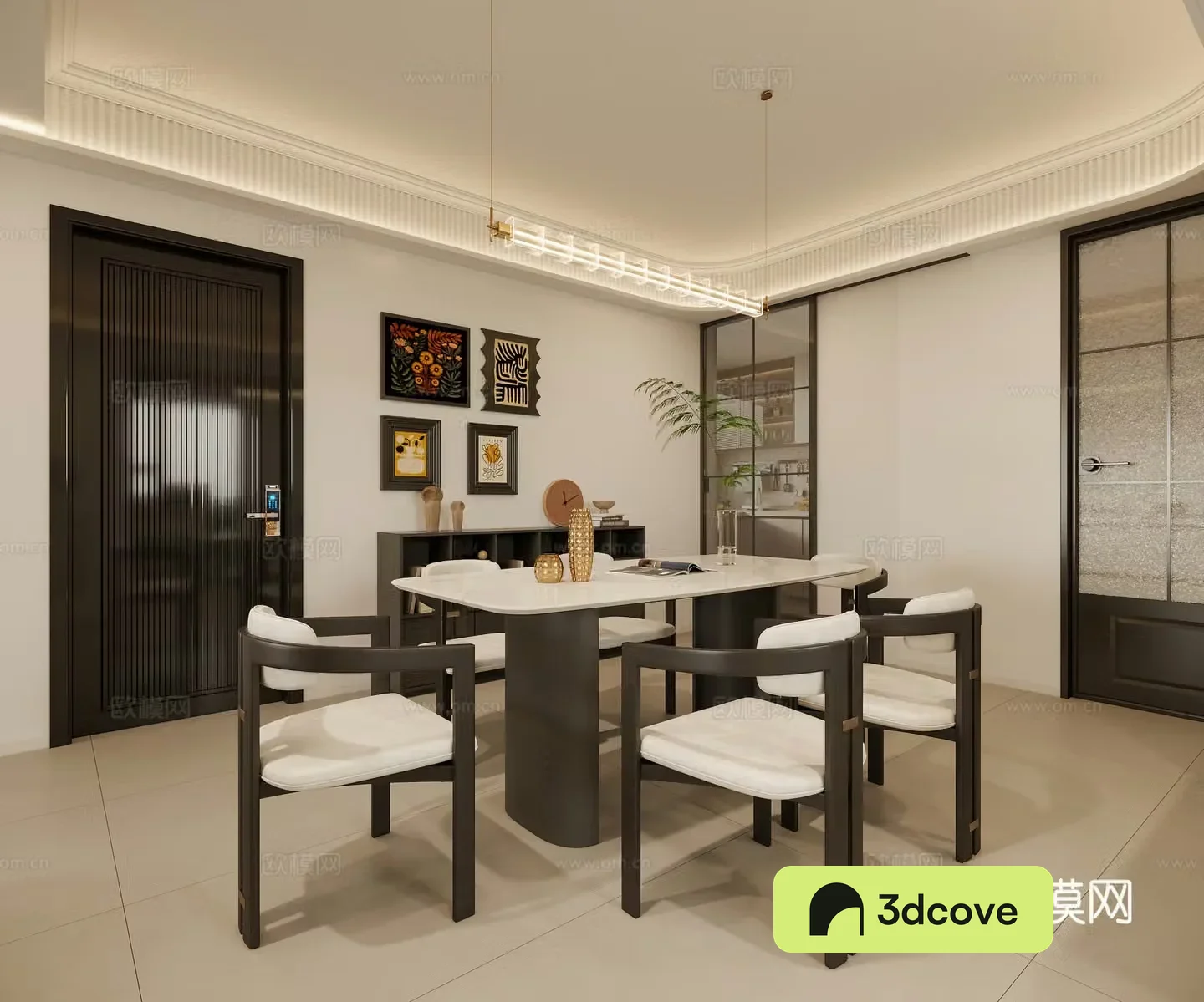 Modern restaurant dining table and chair