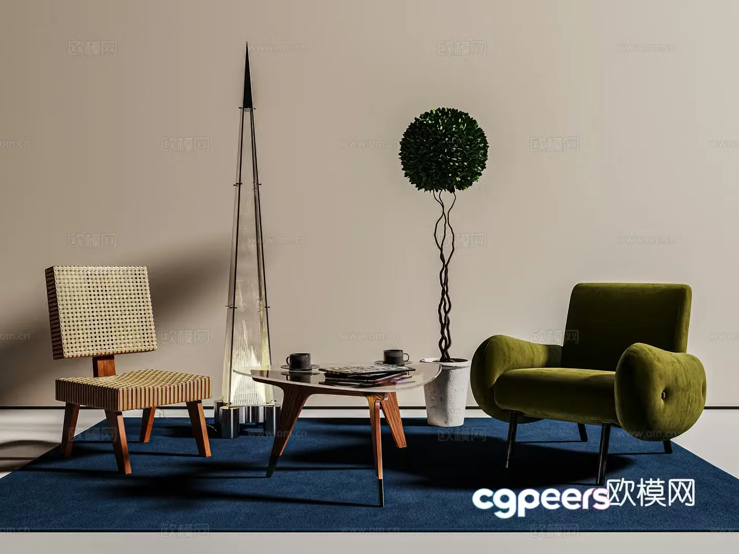 Modern casual chair special-shaped chair medieval retro chair 3d model