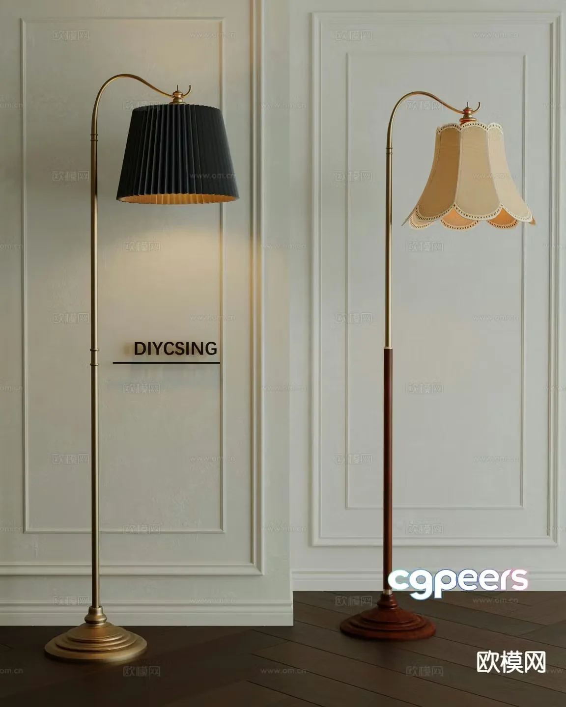 French floor lamp 3d model
