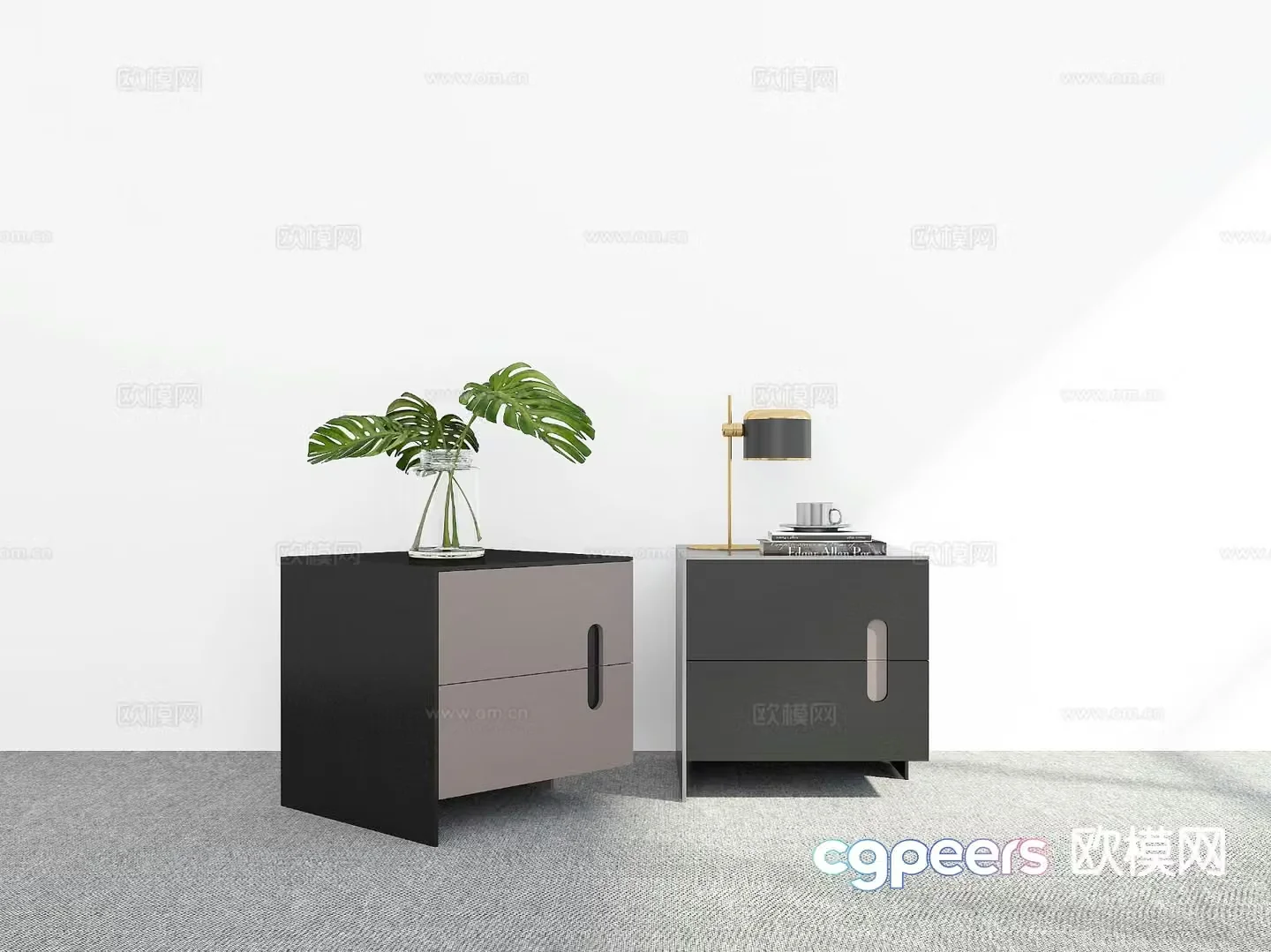 Modern bedside table 3d model