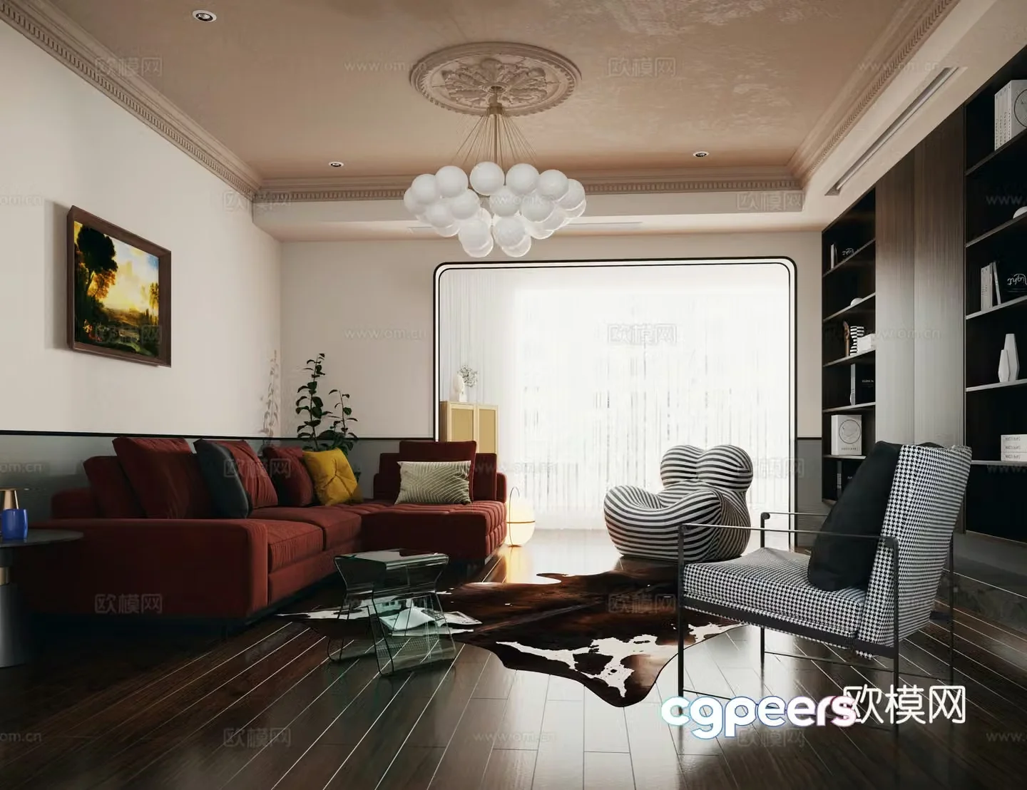Retro living room 3d model