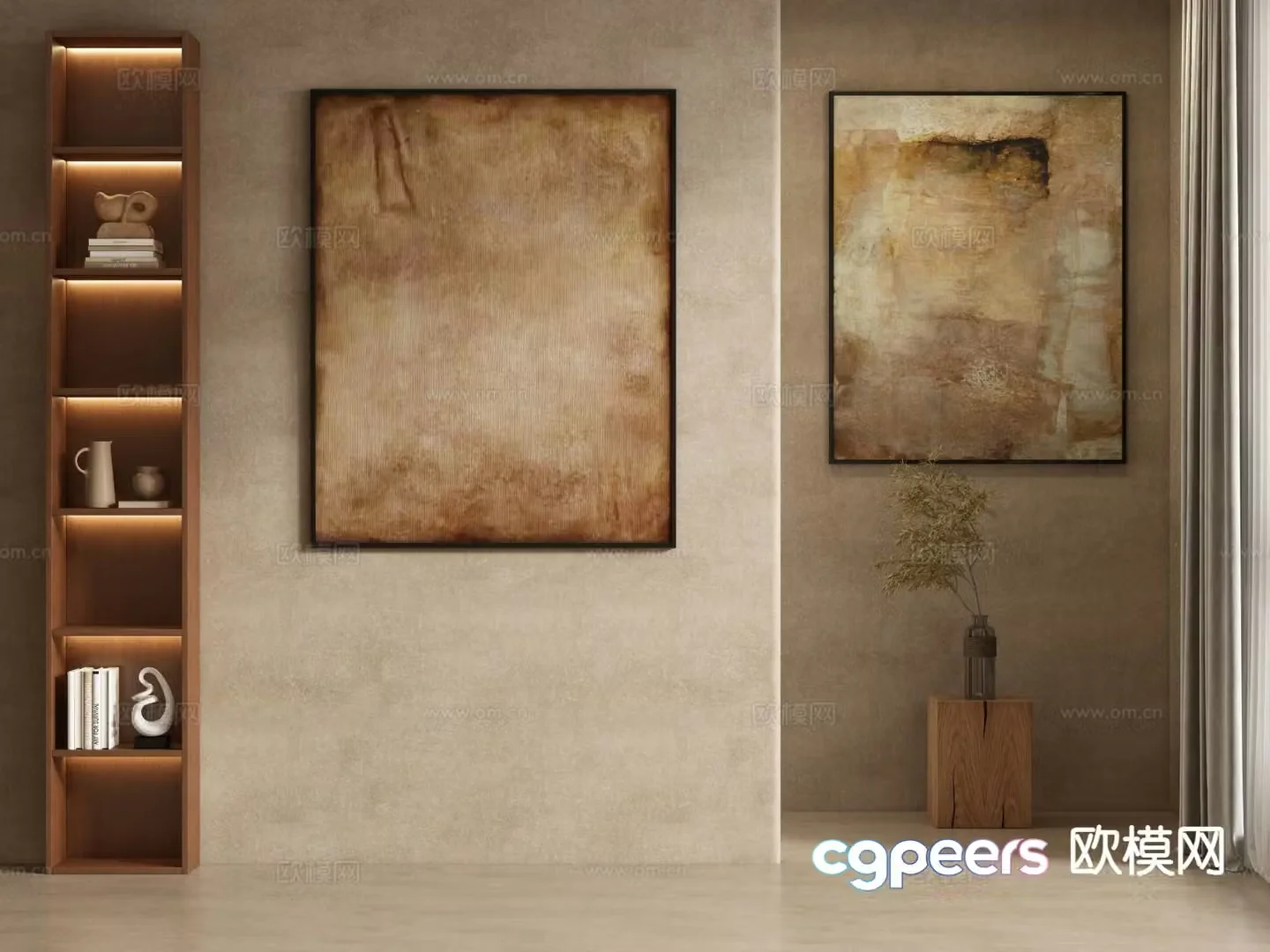 Medieval style decorative painting texture painting hanging painting 3D model