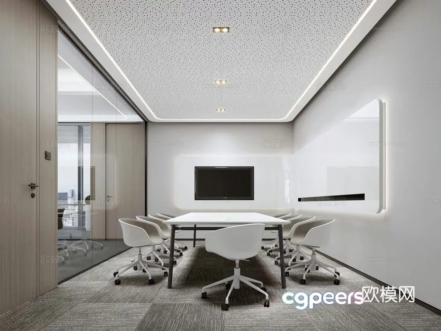 Modern office meeting room 3d model