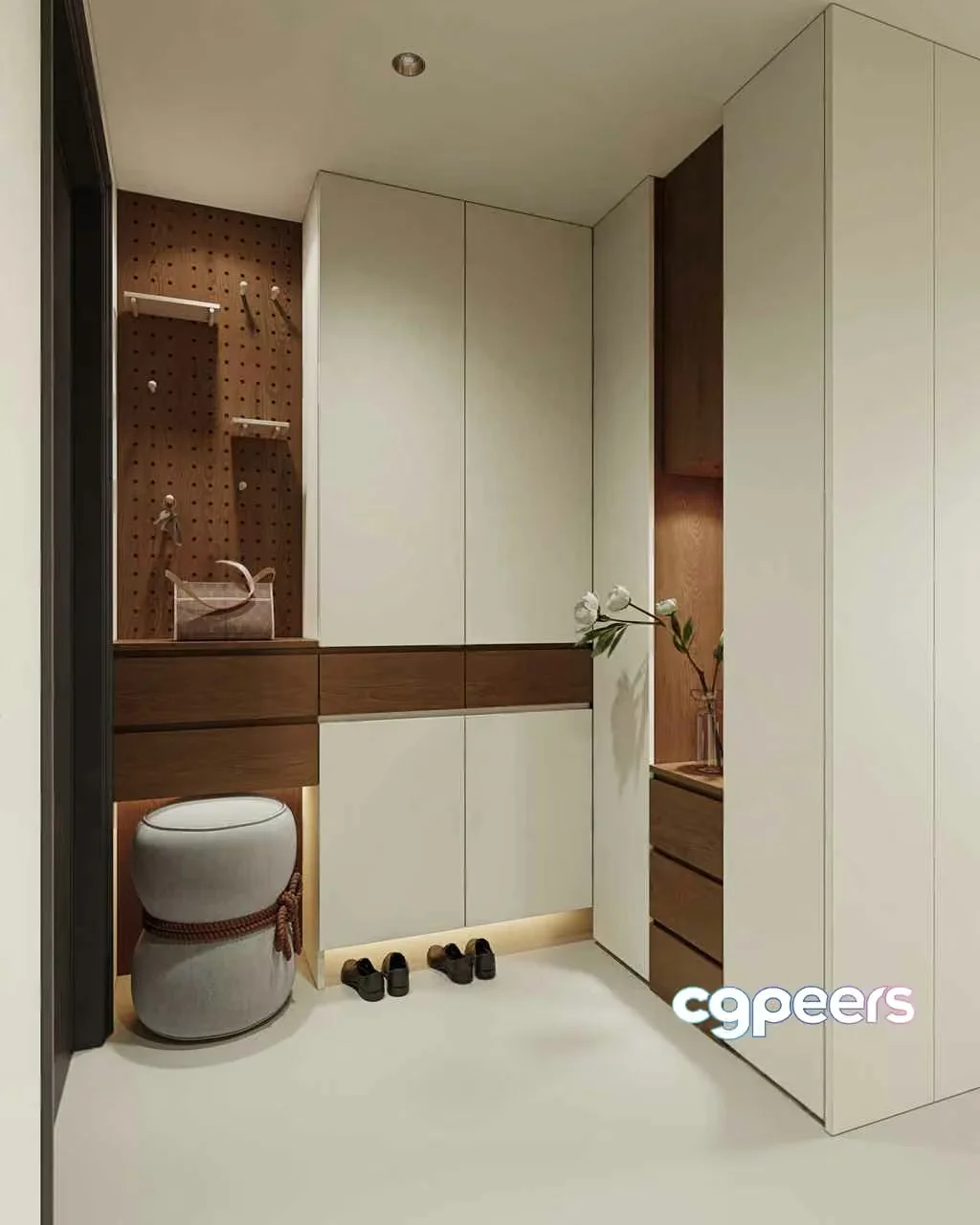 Modern White Wardrobe 3D Model – 11096 – VRAY Render