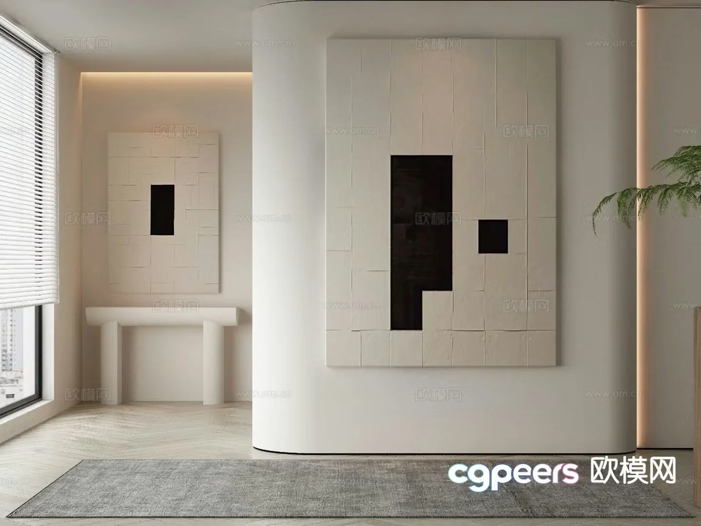 Modern texture painting decorative painting 3d model