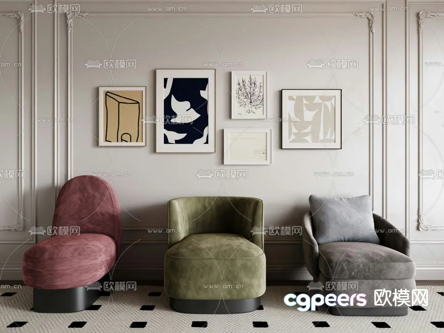 Single sofa leisure sofa 3d model
