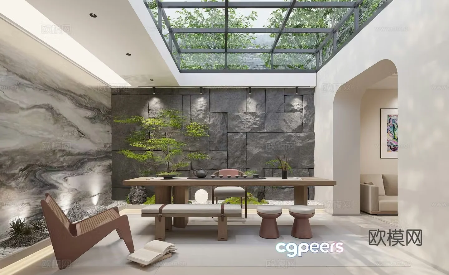 Modern villa basement 3d model