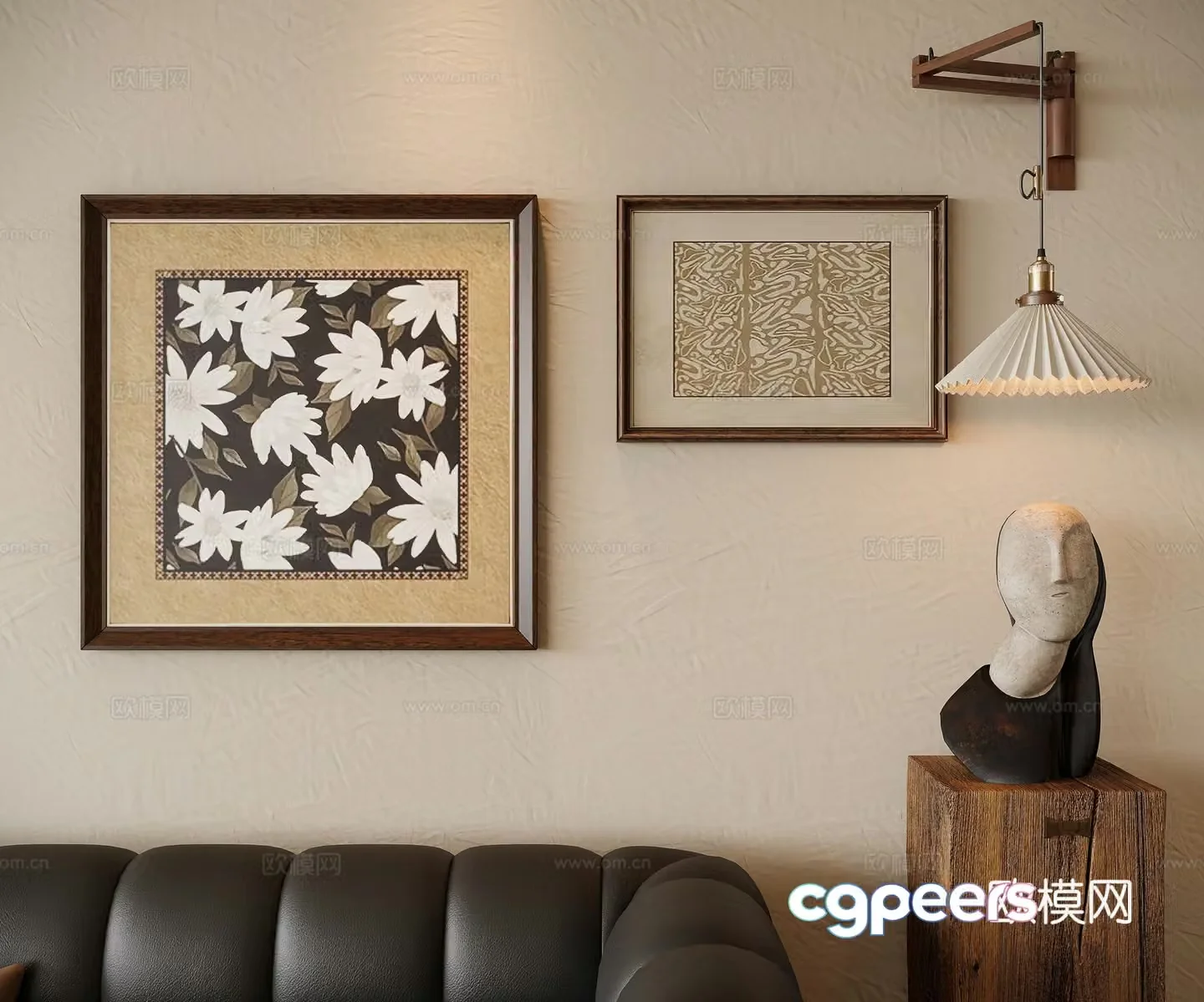 Middle-aged style decoration combination painting 3D model