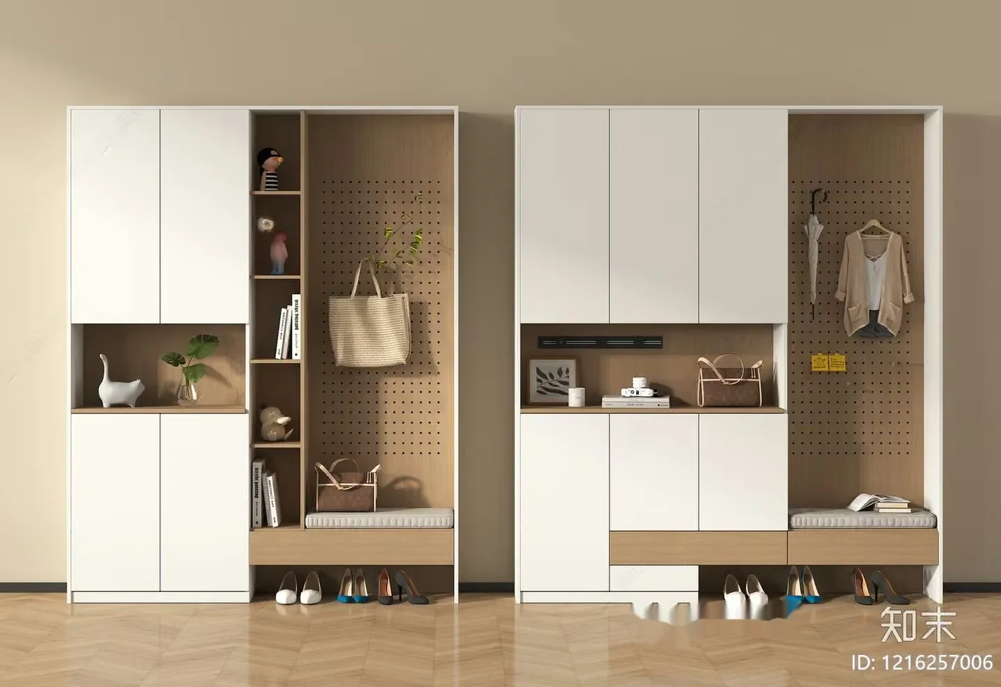 Modern Wardrobe Set 3D Model – 14565 – VRAY Render