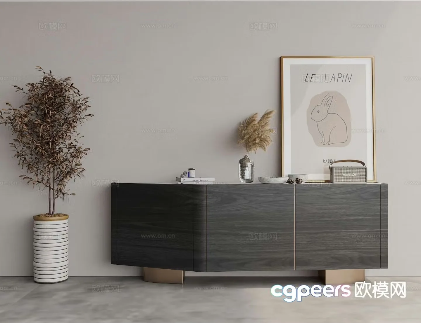 Light luxury entrance cabinet entrance cabinet 3D model
