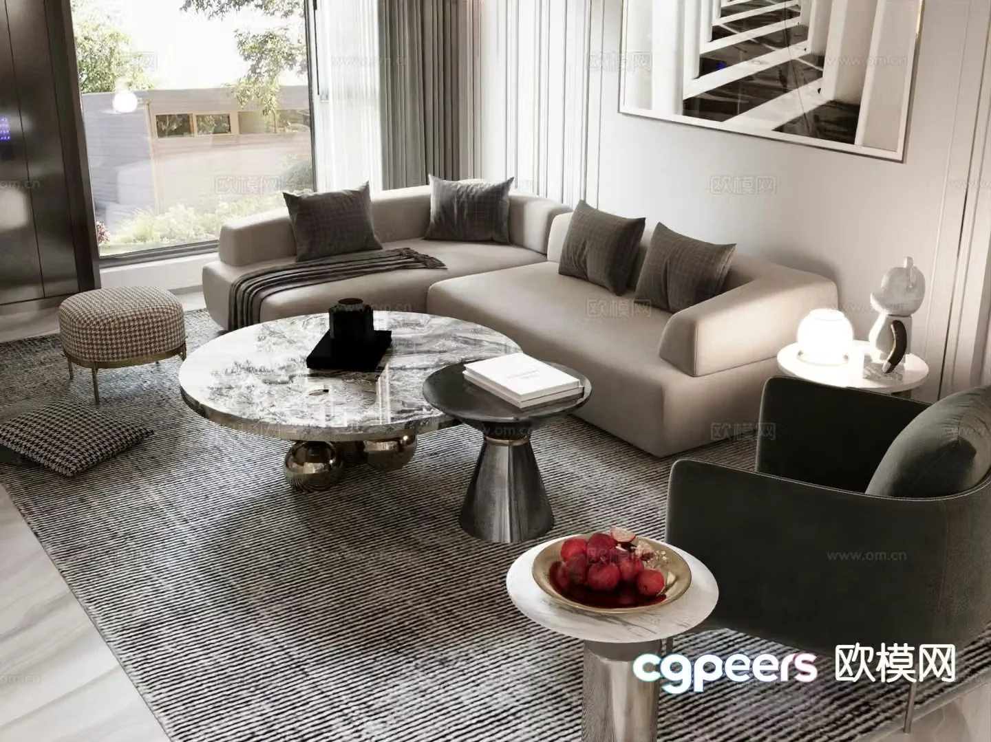 Modern sectional sofa 3d model
