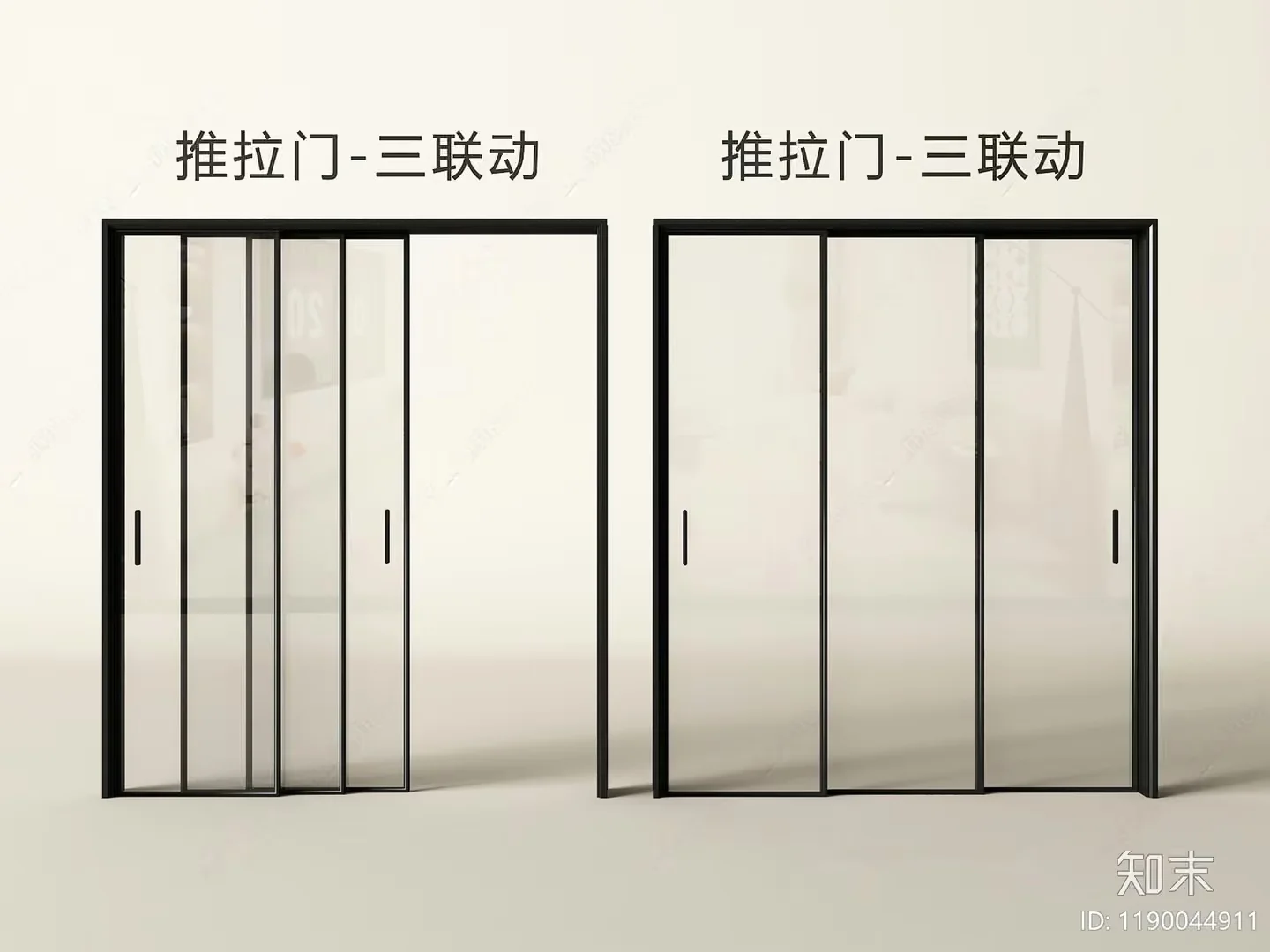 Modern Glass Doors 3D Model – 8773 – VRAY Render