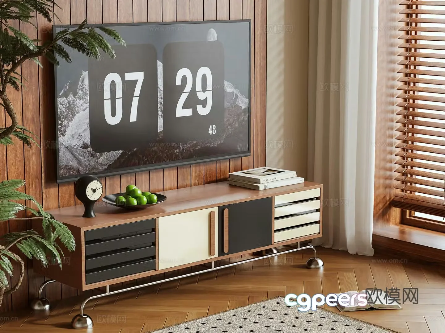 Middle-aged TV cabinet 3D model