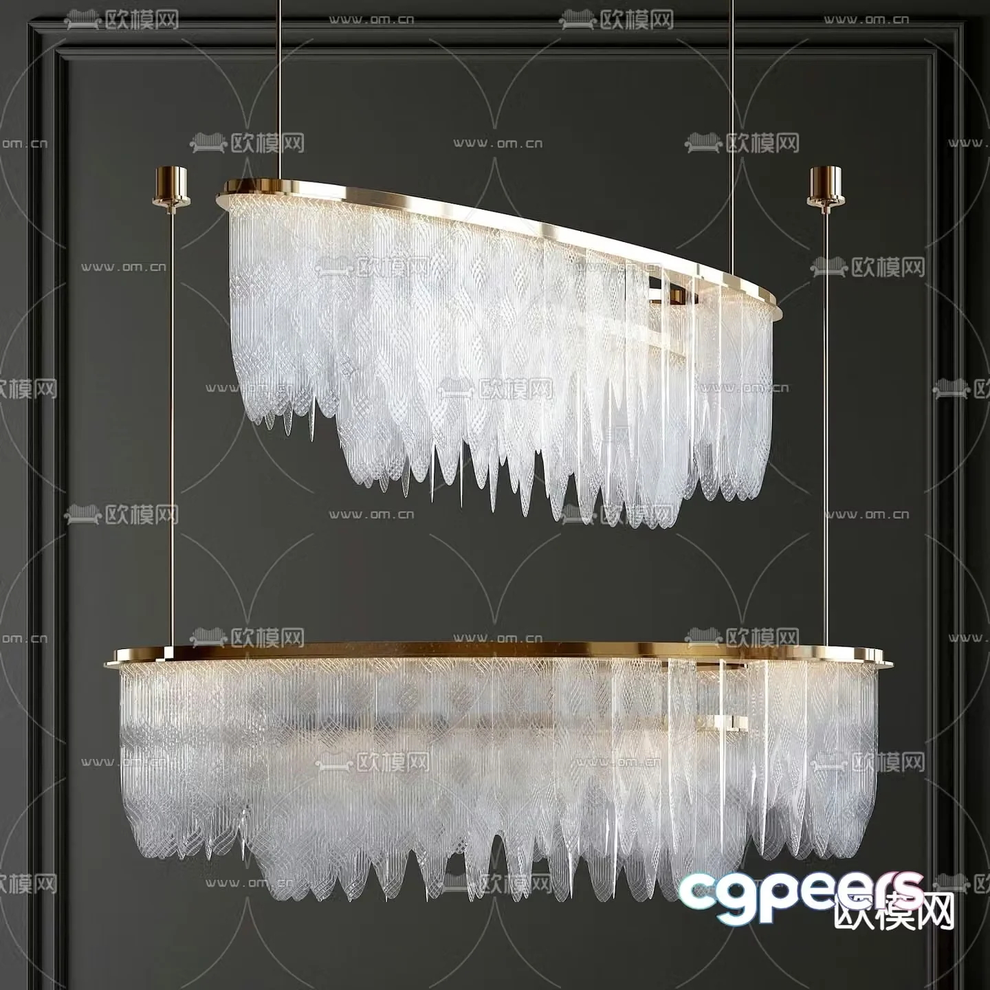 Crystal chandelier restaurant chandelier 3d model