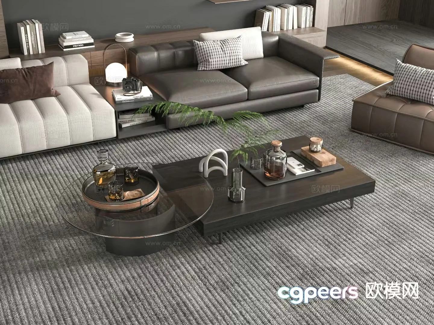 Italian coffee table mother-child coffee table 3D model