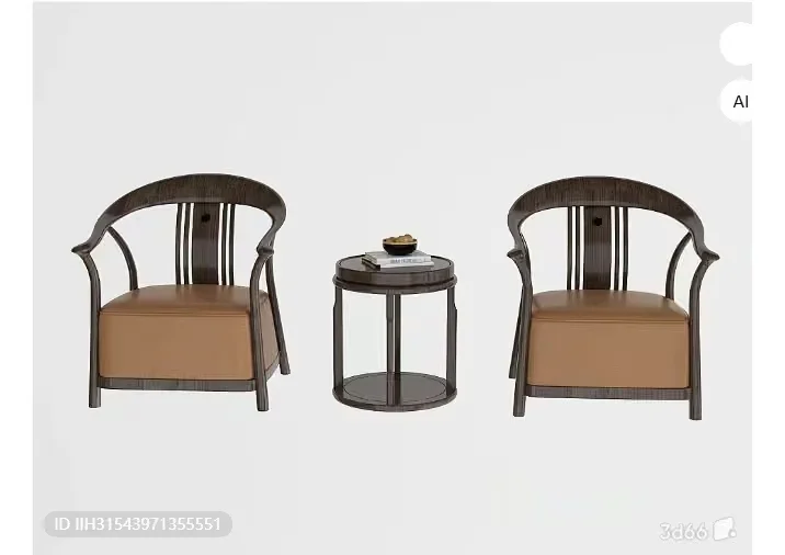 Brown And Tan Chairs 3D Model – 10082 – VRAY Render