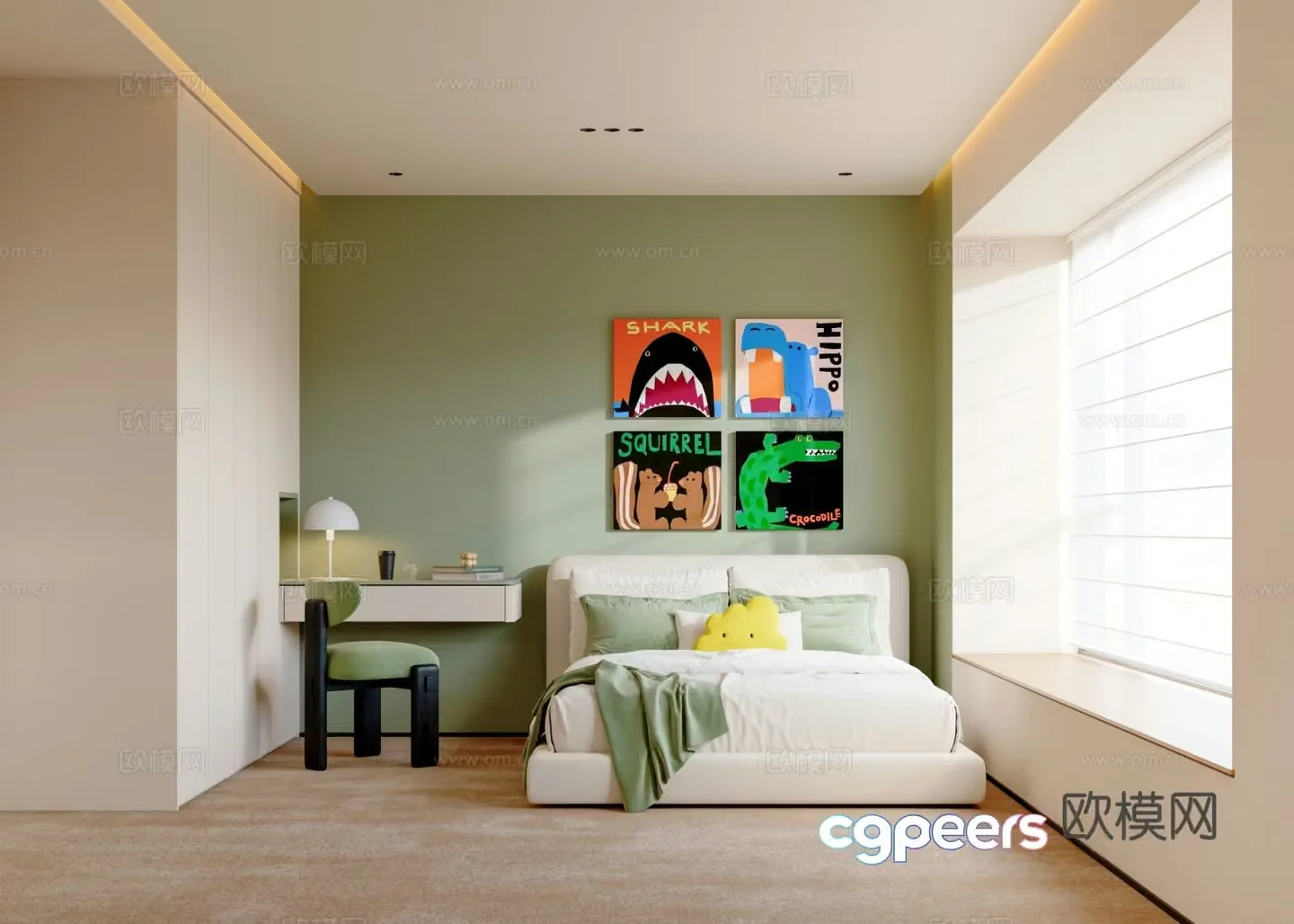 Dopamine children’s room small fresh boy room 3d model