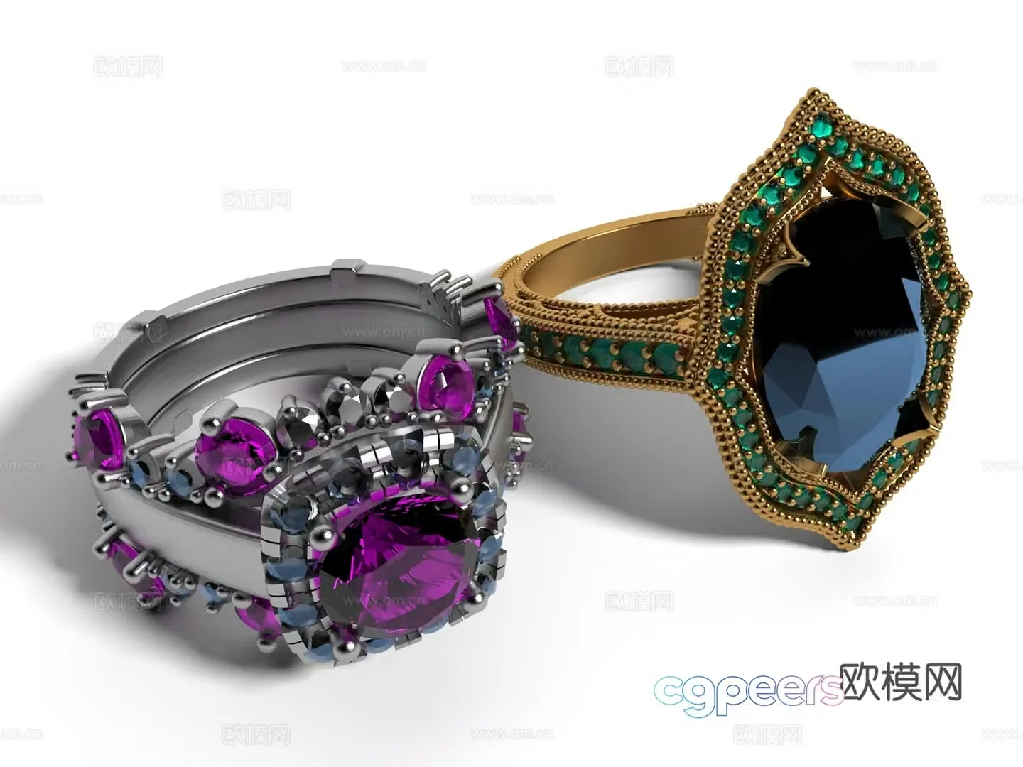 Modern style ring jewelry 3d model
