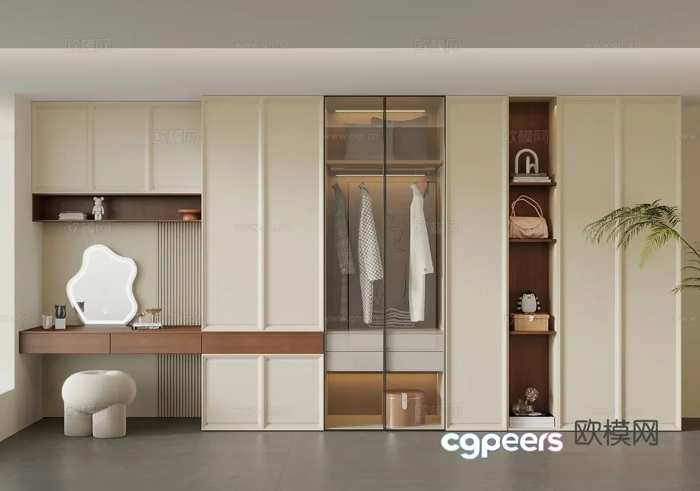 Middle-aged wind wardrobe 3d model