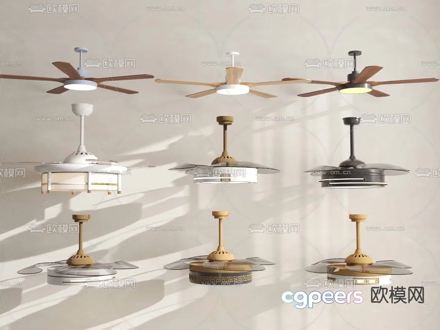 fan light ceiling fan light 3d model