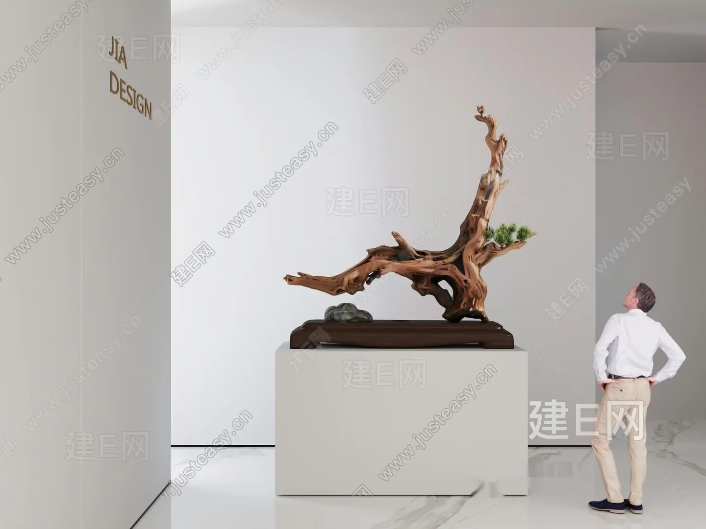 A Man In A White Shirt And Khaki Pants 3D Model – 7294 – VRAY Render