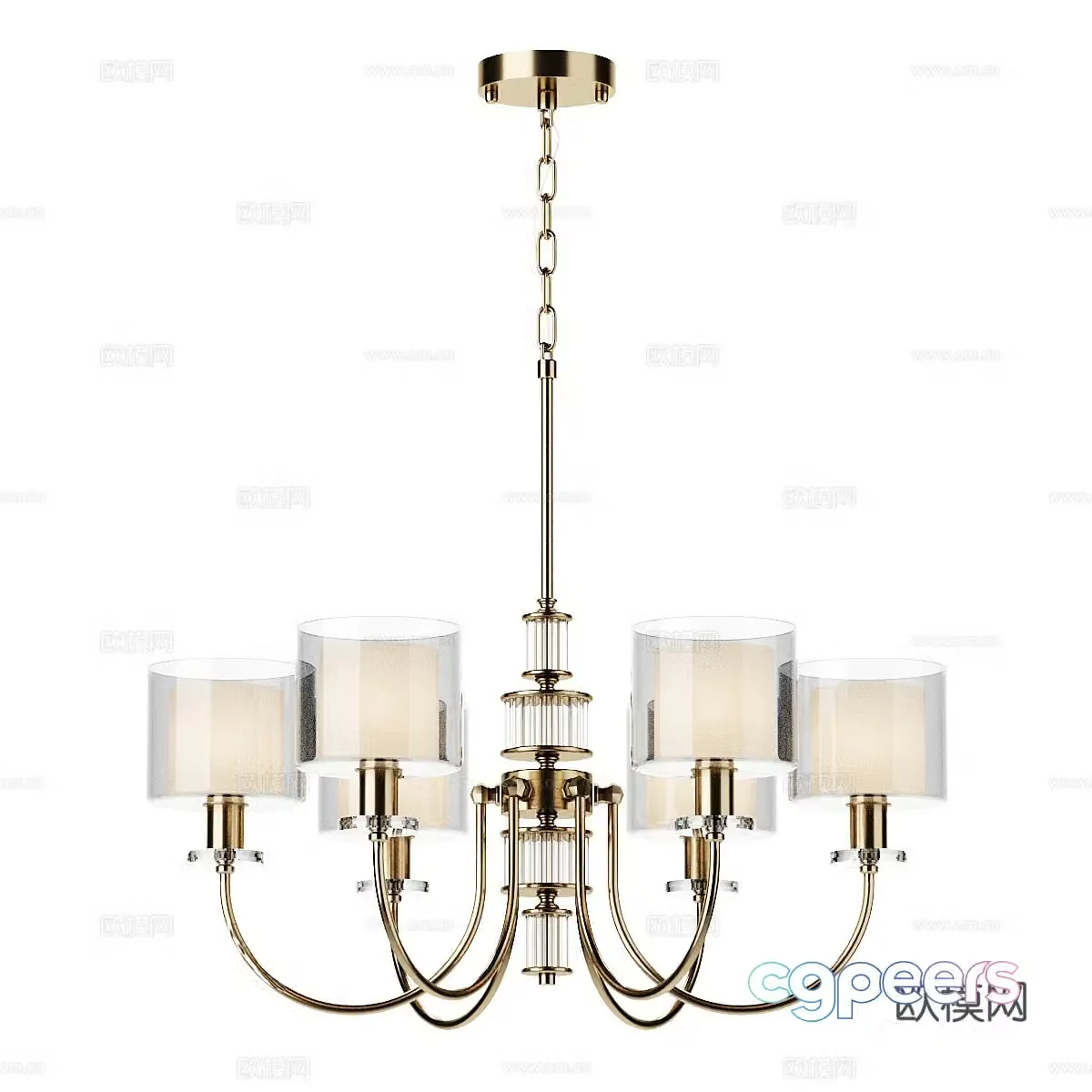 Modern minimalist chandelier multi-head chandelier 3d model