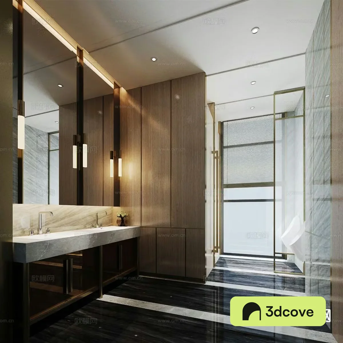Modern master bathroom