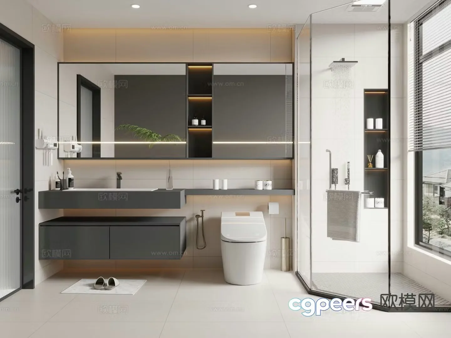 Modern bathroom bathroom 3d model