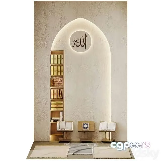 3ds Max Free – Prayer room wall design 01