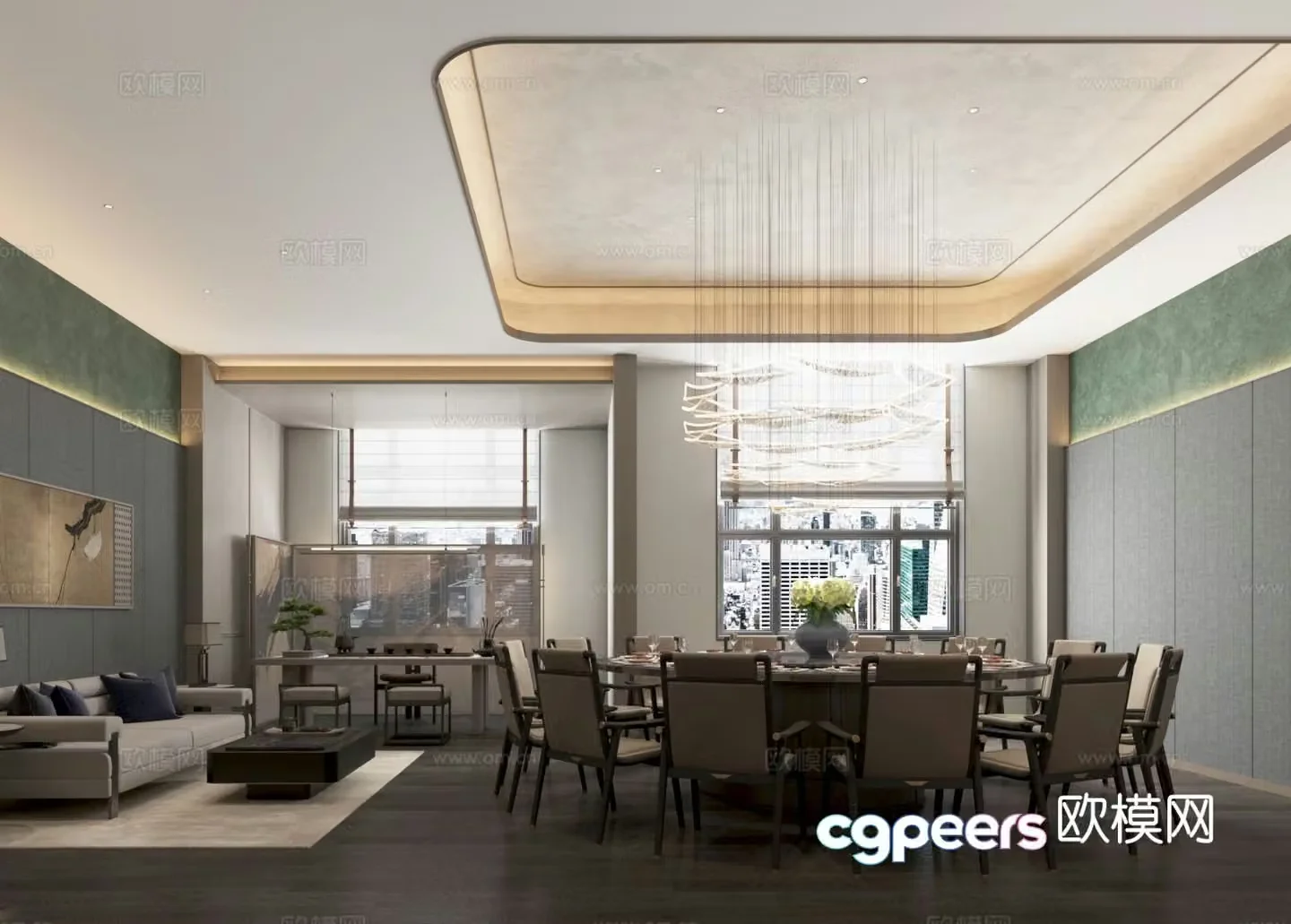 New Chinese restaurant private room 3D model