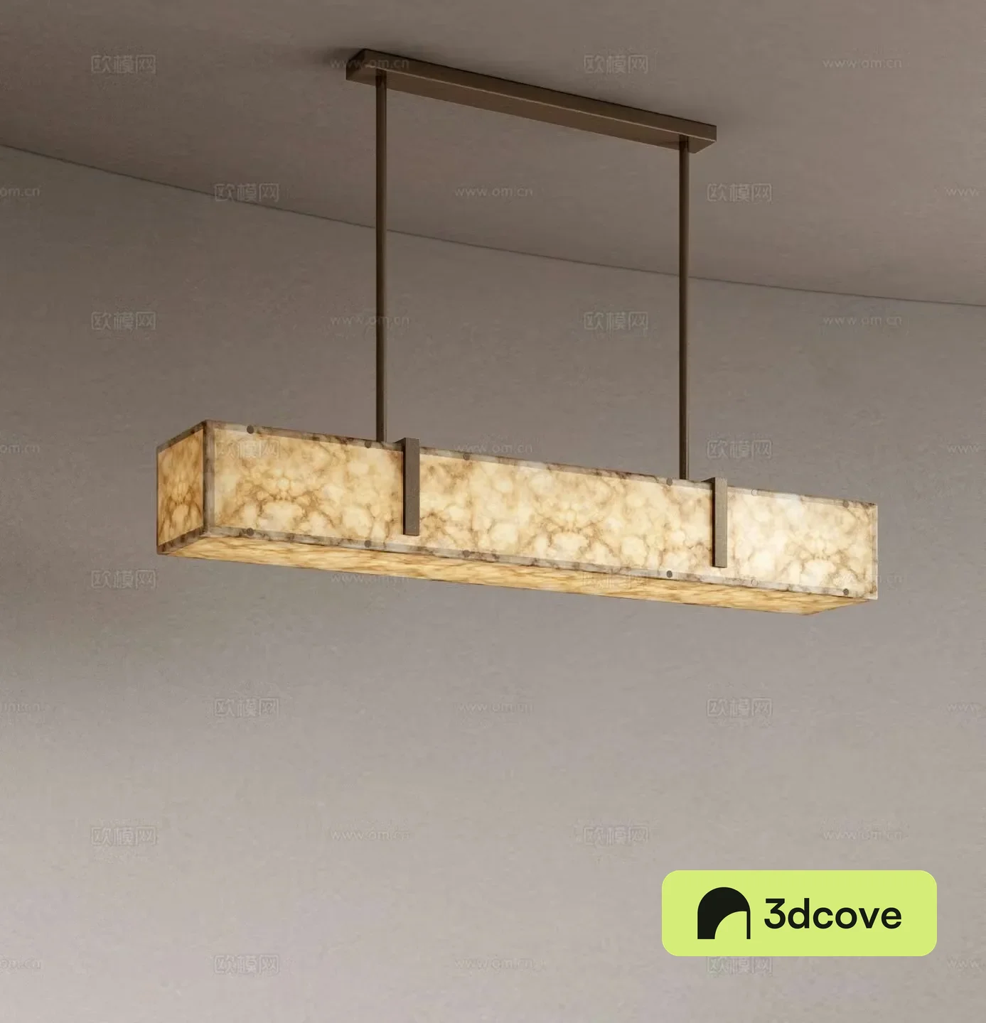 Light luxury translucent stone chandelier restaurant chandelier