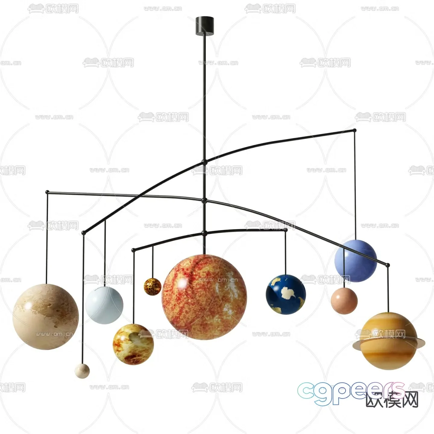 Modern planet children’s pendant 3d model