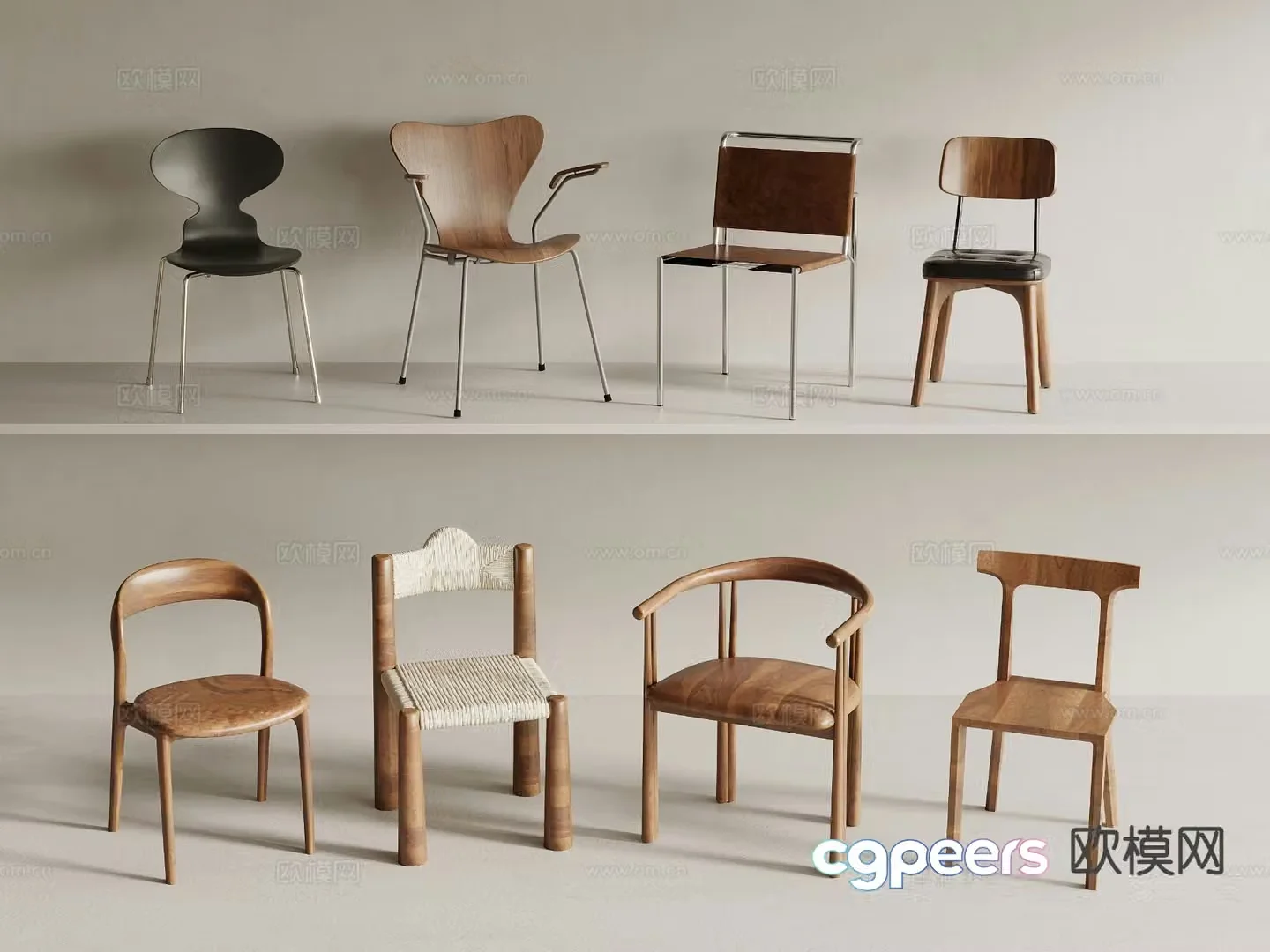 Medieval style chair dining chair 3d model