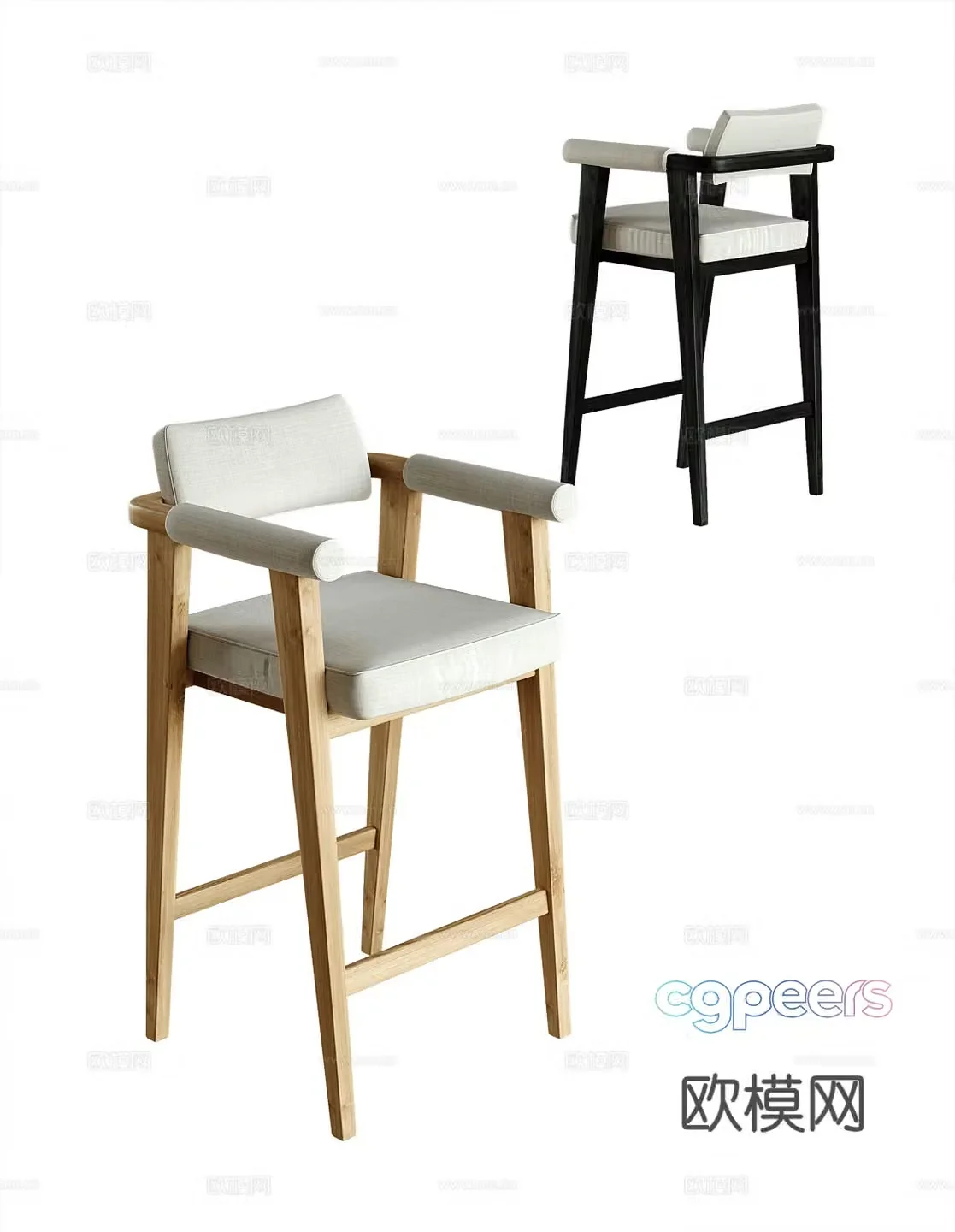 Modern bar stool bar stool high stool 3d model