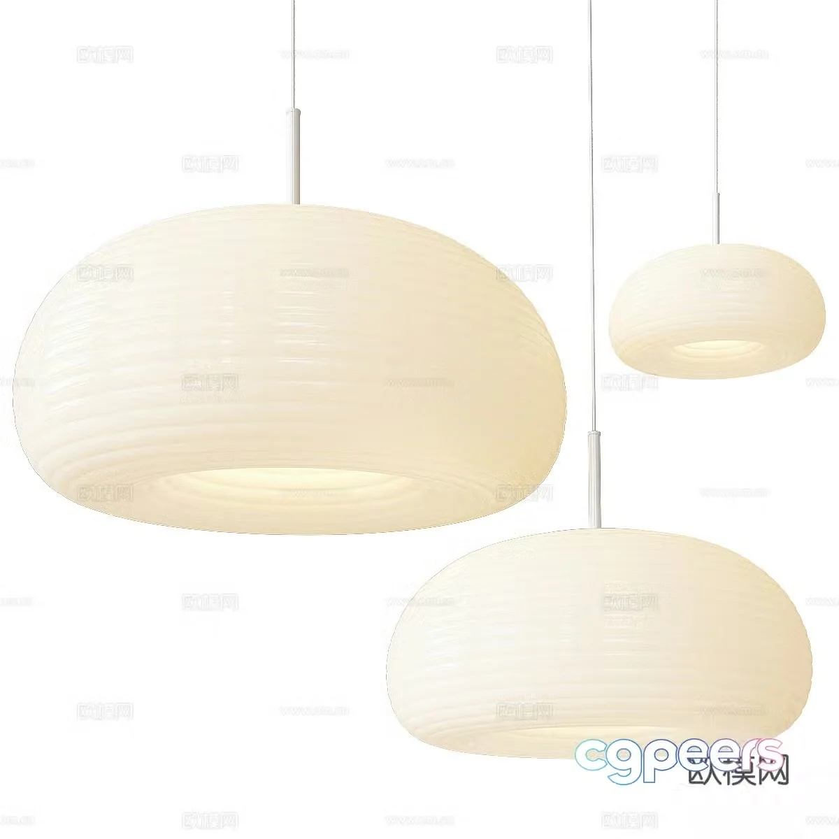 New Chinese lantern chandelier 3d model
