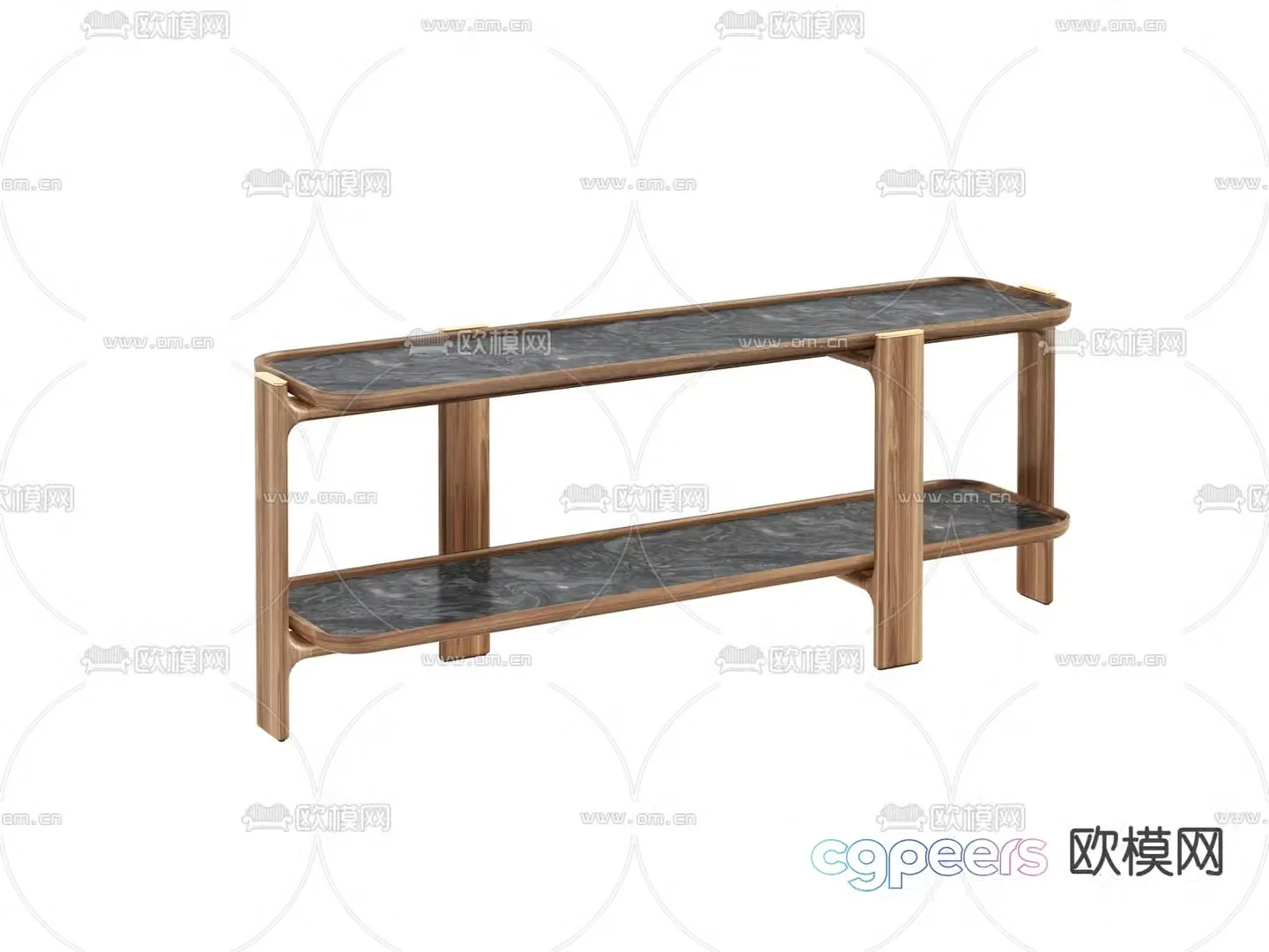 Modern short bookshelf shelf 3D model