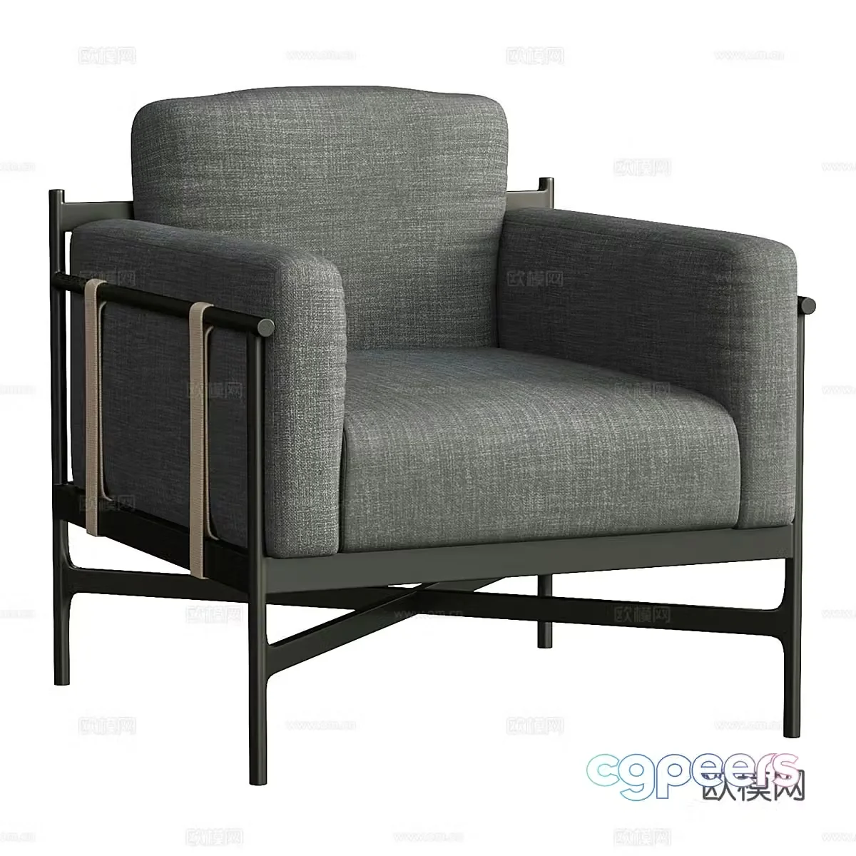 Modern Italian Hearst lounge chair 3d model