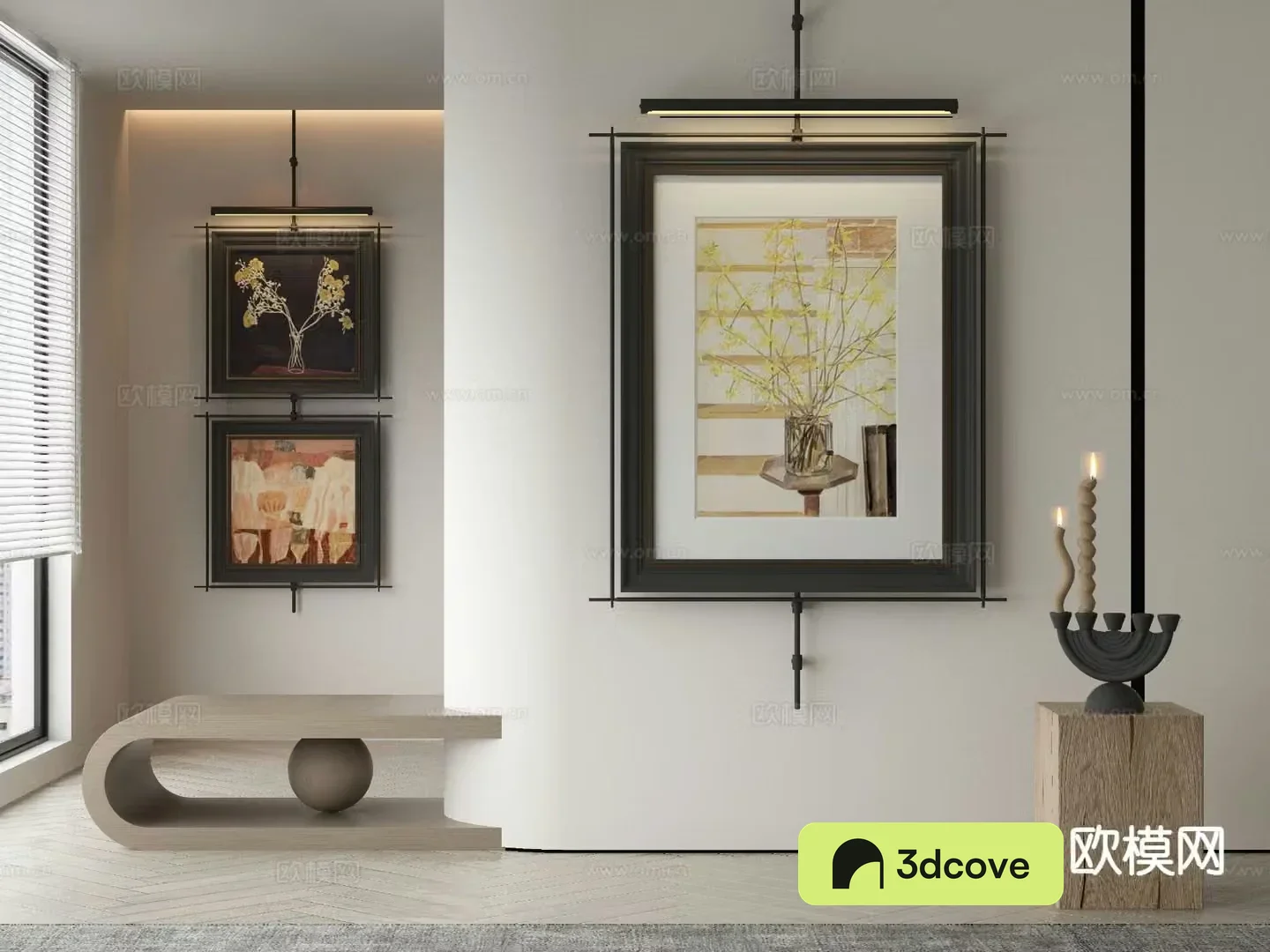 Medieval style decorative painting metal pole hanging painting abstract painting