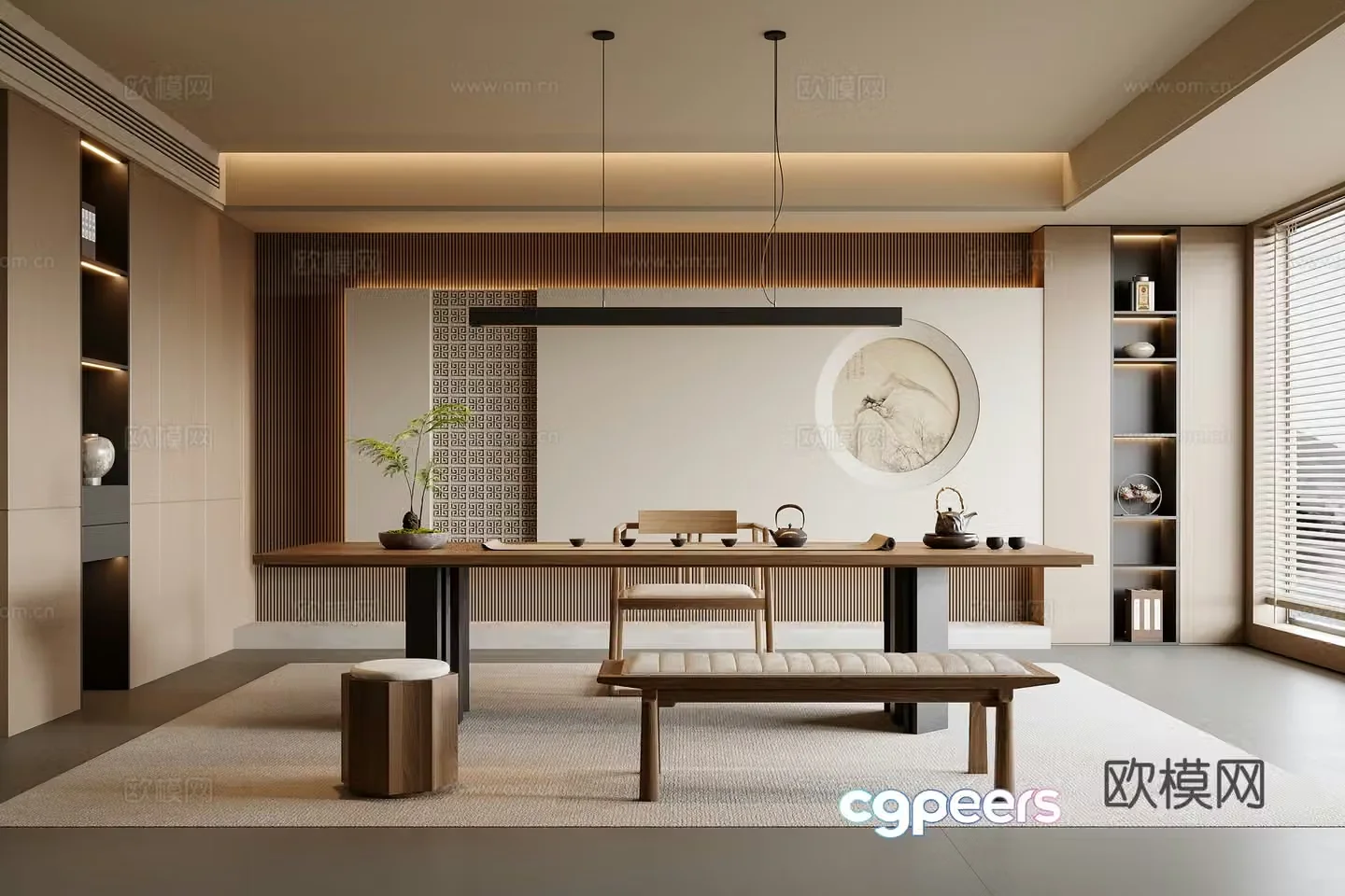 New Chinese tea room 3D model
