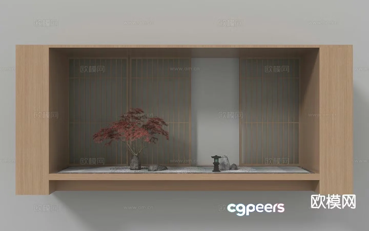 New Chinese style sketch landscaping 3D model
