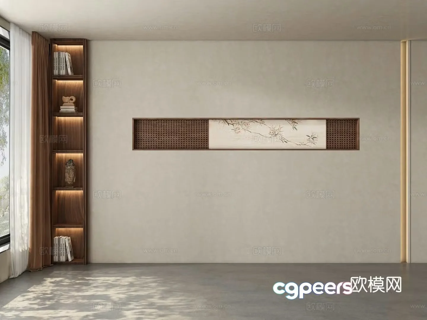 Restaurant Tea room living room background wall 3d model