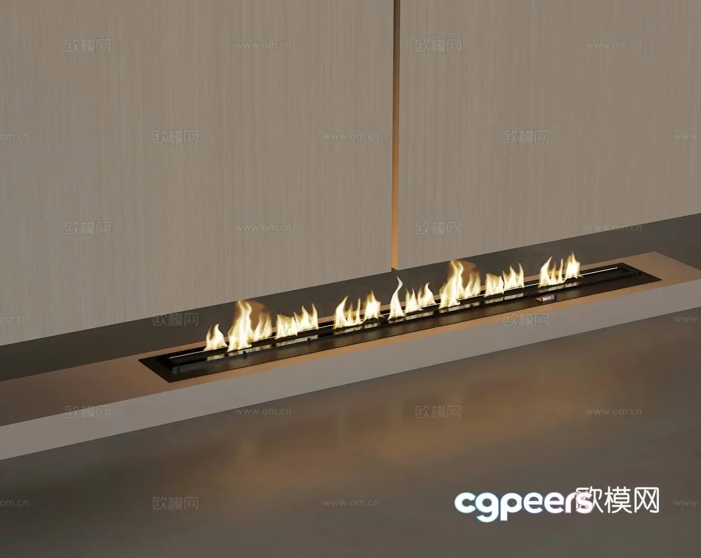 Modern electronic fireplace 3d model