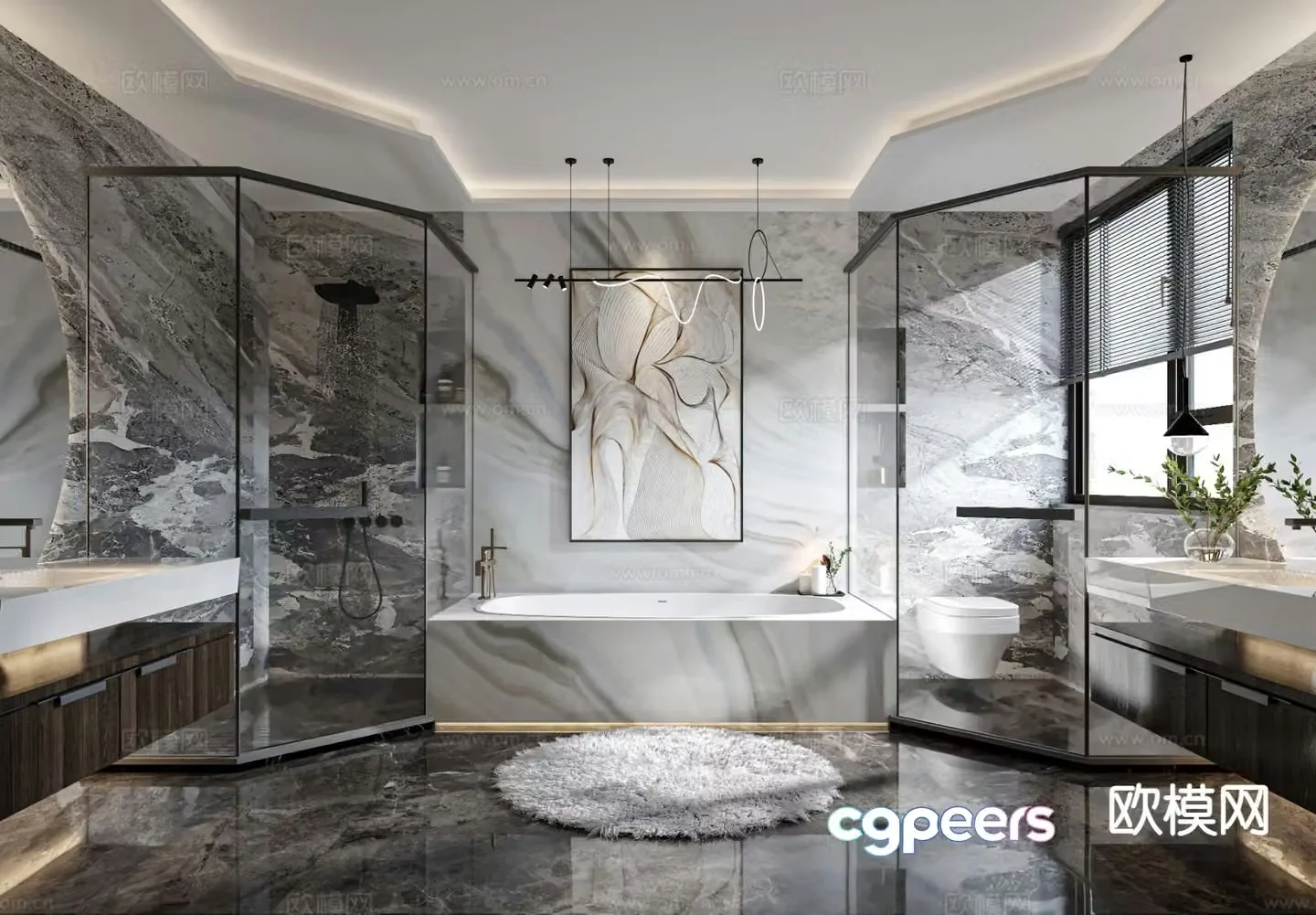 Modern bathroom bathroom 3d model