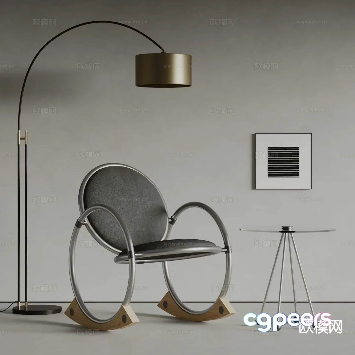BARRY rocking chair leisure chair 3d model