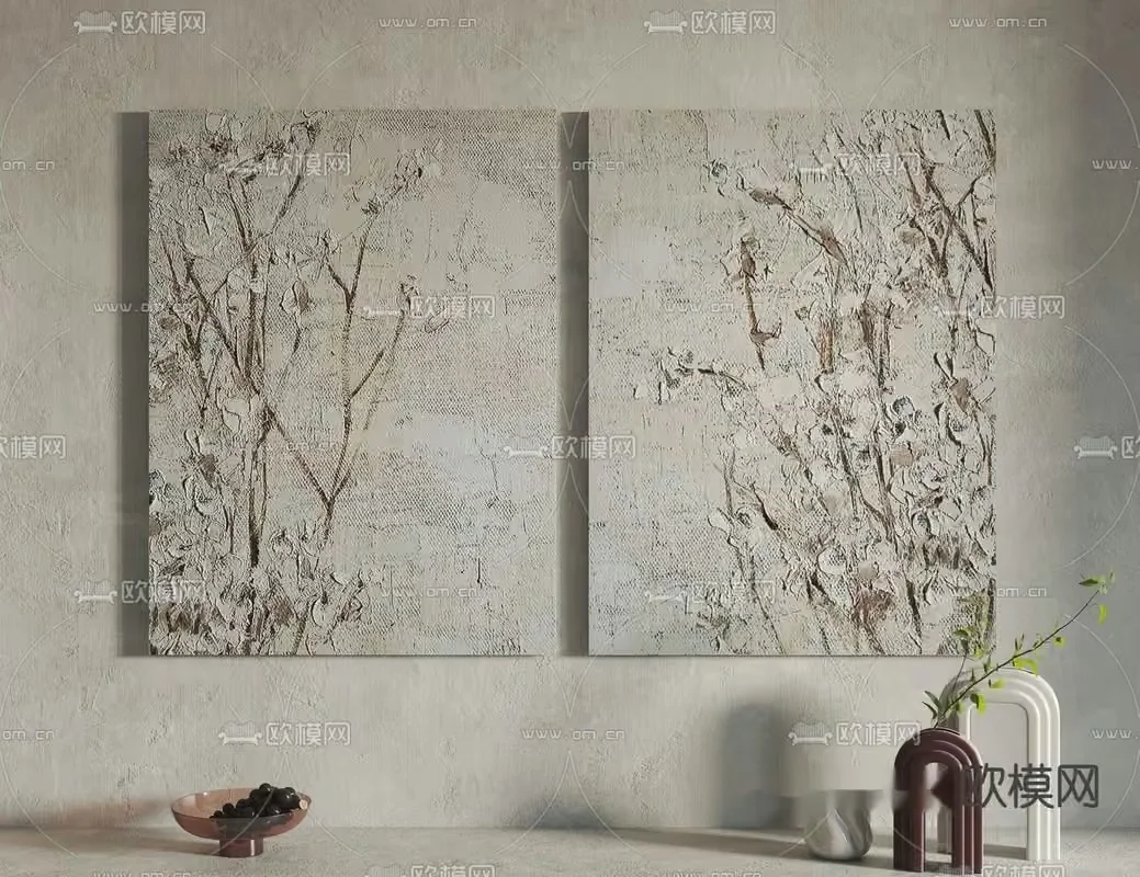 Modern Wall Art 3D Model – 6851 – VRAY Render