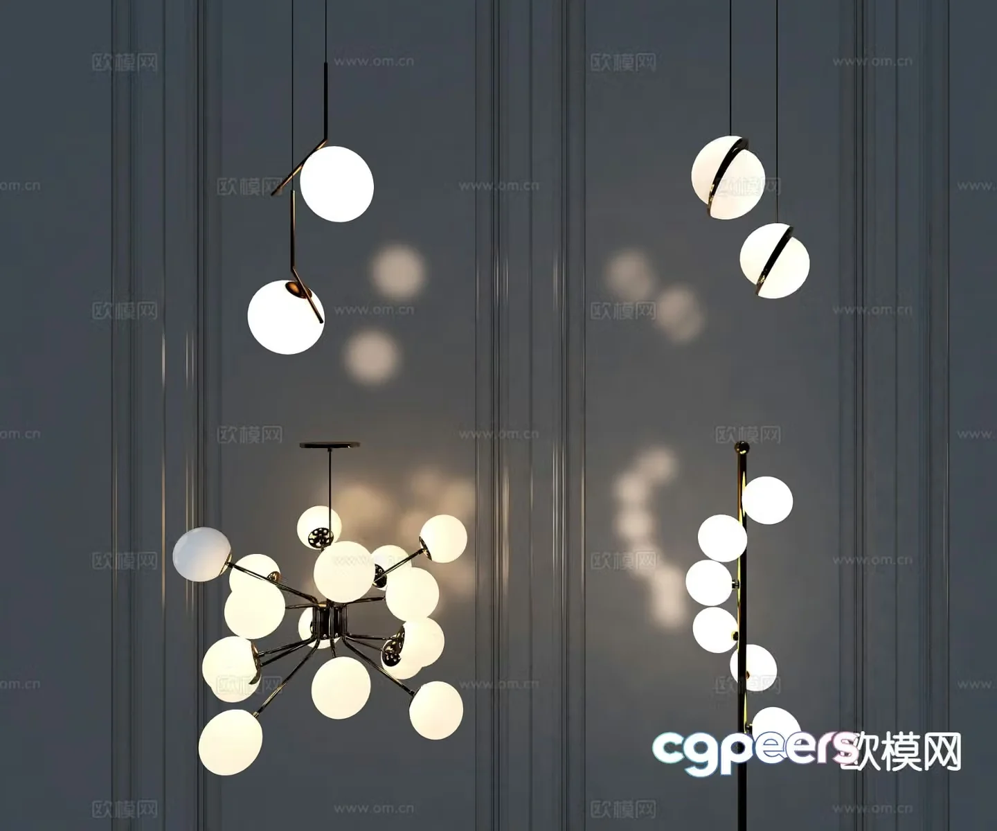 Light luxury chandelier hall chandelier 3d model