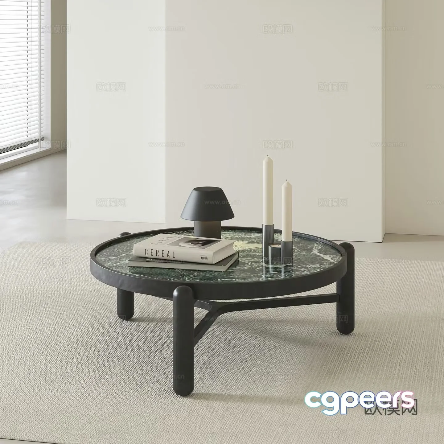 Modern round coffee table 3d model