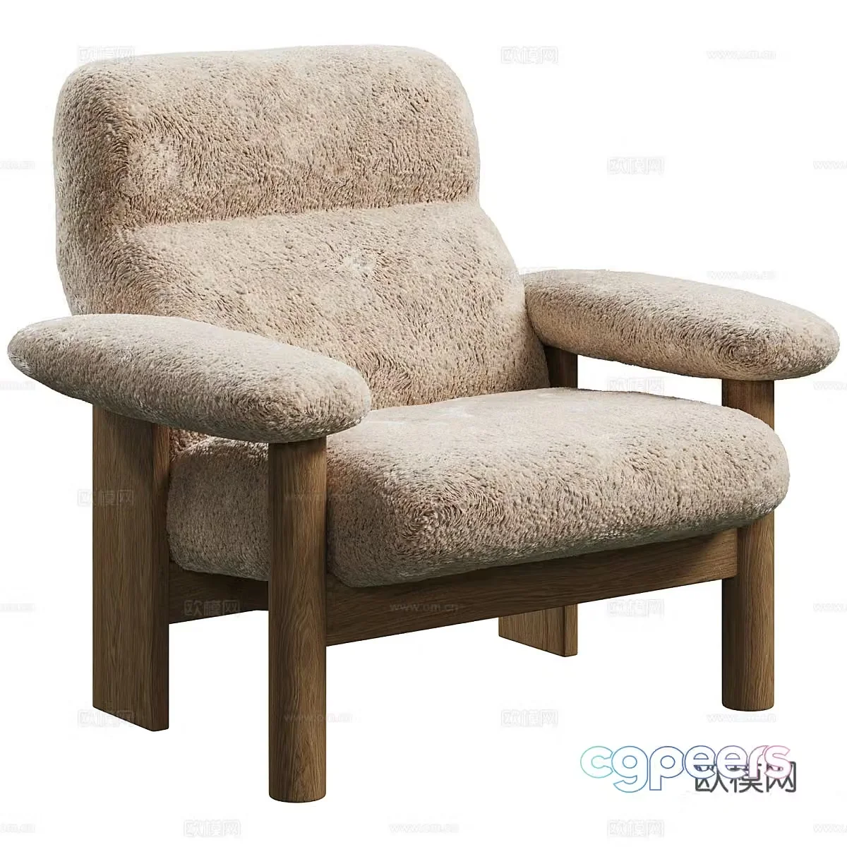 3d model of Brasilia armchair designed by Audo